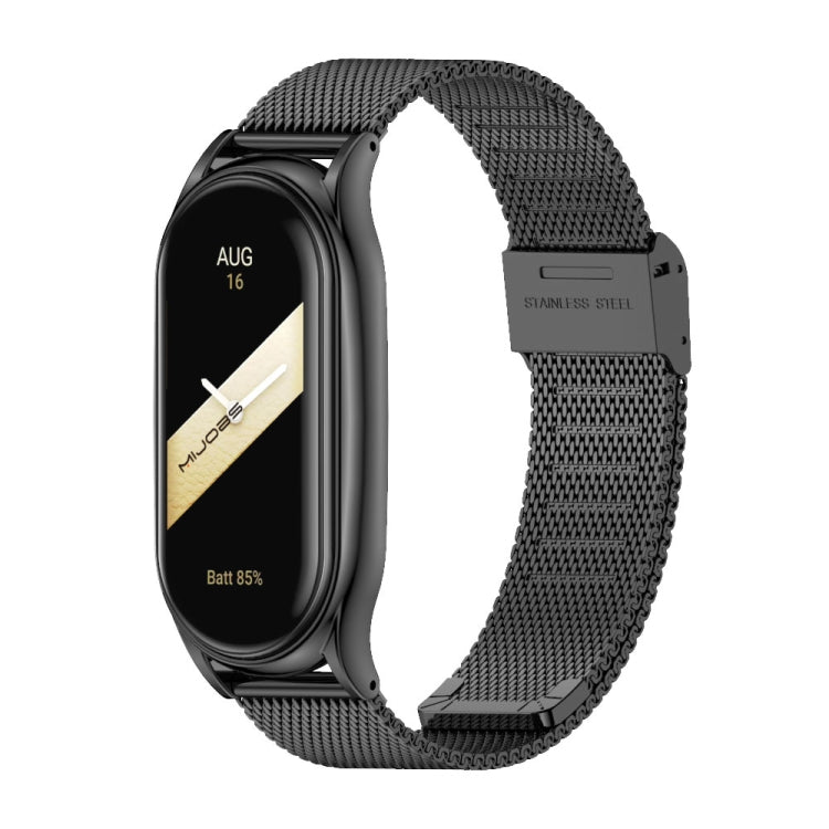 For Xiaomi Mi Band 8 Mijobs Plus Case Milan Buckle Metal Watch Band(Black) - Watch Bands by MIJOBS | Online Shopping UK | buy2fix