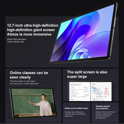 Lenovo Pad Pro 12.7 inch WiFi Tablet, 8GB+256GB, Android 13, Qualcomm Snapdragon 870 Octa Core, Support Face Identification(Dark Grey) - Lenovo by Lenovo | Online Shopping UK | buy2fix