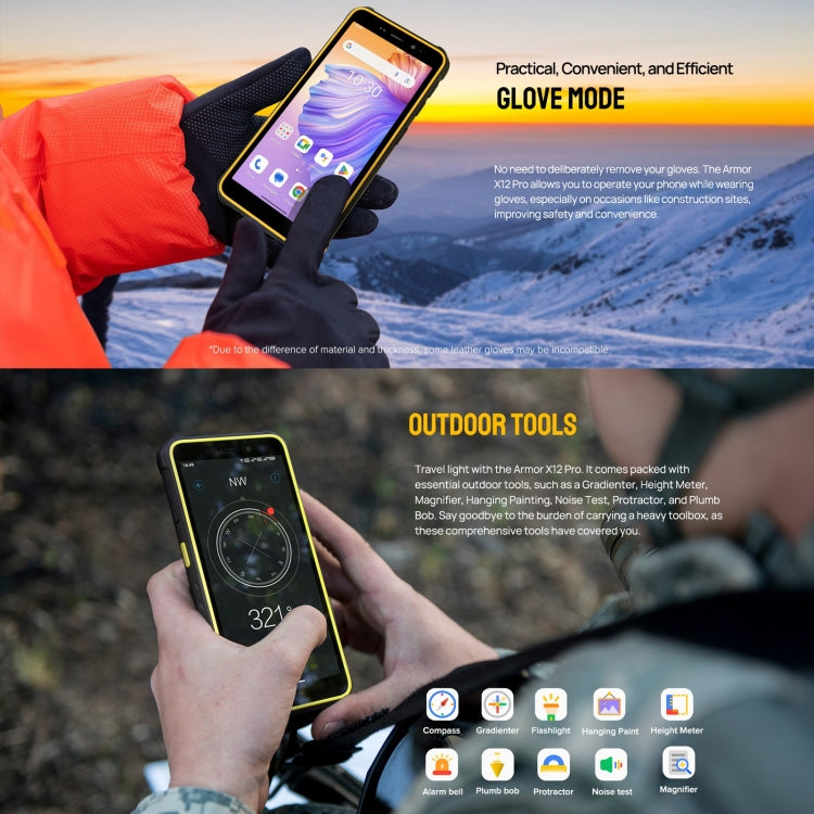 Ulefone Armor X12 Pro, 4GB+64GB, IP68/IP69K Rugged Phone, 5.45 inch Android 13 MediaTek Helio G36 Octa Core, Network: 4G, NFC(Less Green) - Ulefone by Ulefone | Online Shopping UK | buy2fix