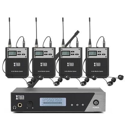 XTUGA  IEM1100 Professional Wireless In Ear Monitor System 4 BodyPacks(US Plug) - Microphone by XTUGA | Online Shopping UK | buy2fix