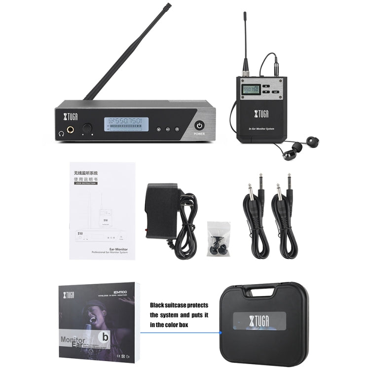 XTUGA  IEM1100 Professional Wireless In Ear Monitor System 4 BodyPacks(US Plug) - Microphone by XTUGA | Online Shopping UK | buy2fix