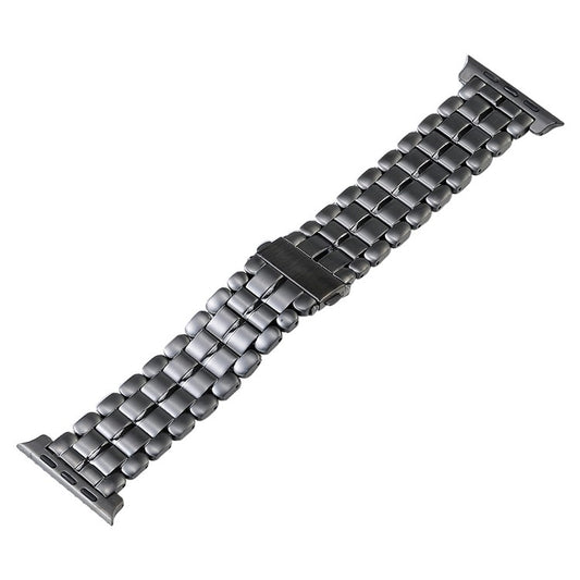 For Apple Watch Series 8 45mm Five Beads Titanium Steel Watch Band(Grey) - Watch Bands by buy2fix | Online Shopping UK | buy2fix