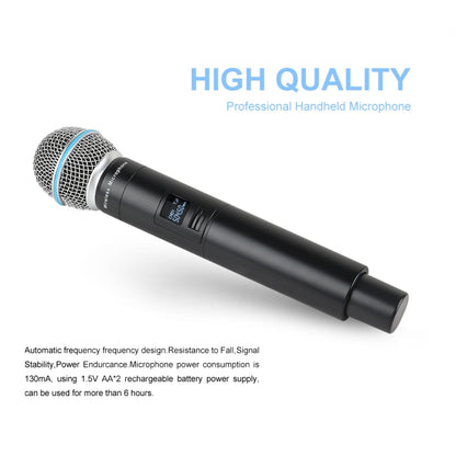 XTUGA A140-H Wireless Microphone System 4 Channel UHF Handheld Microphone(EU Plug) - Microphone by XTUGA | Online Shopping UK | buy2fix