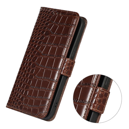 For Nothing Phone 2 Crocodile Top Layer Cowhide Leather Phone Case(Brown) - More Brand by buy2fix | Online Shopping UK | buy2fix