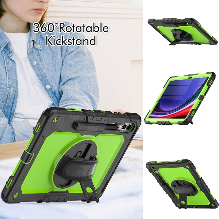 For Samsung Galaxy Tab S9+ / S8+ Silicone + PC Tablet Case(Black+Yellow Green) - Galaxy Tab S9+ Cases by buy2fix | Online Shopping UK | buy2fix