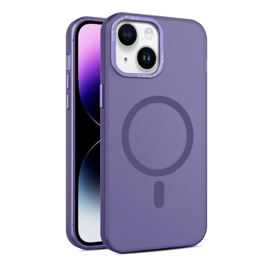 For iPhone 14 Plus MagSafe Frosted Translucent Mist Phone Case(Dark Purple) - iPhone 14 Plus Cases by buy2fix | Online Shopping UK | buy2fix