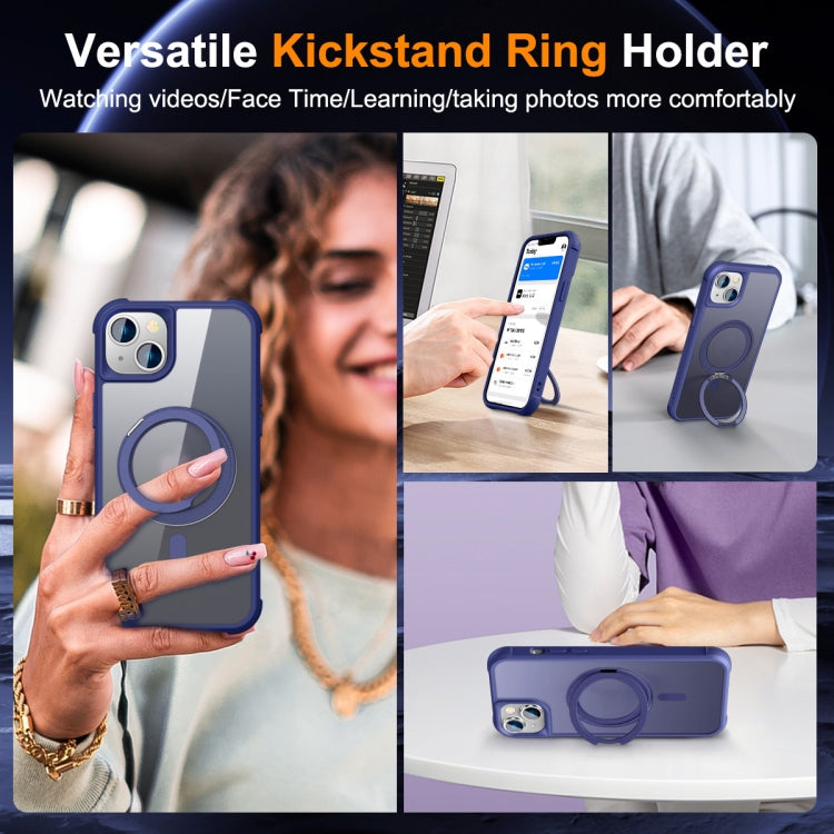 For iPhone 14 / 13 MagSafe Magnetic Rotating Holder Phone Case(Klein Blue) - iPhone 14 Cases by buy2fix | Online Shopping UK | buy2fix