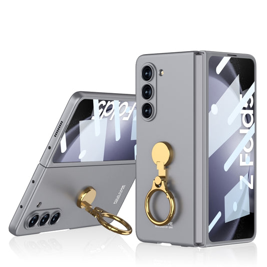 For Samsung Galaxy Z Fold5 GKK Ultra-thin Triaxial Ring Holder PC Phone Case(Grey) - Galaxy Z Fold5 Cases by GKK | Online Shopping UK | buy2fix
