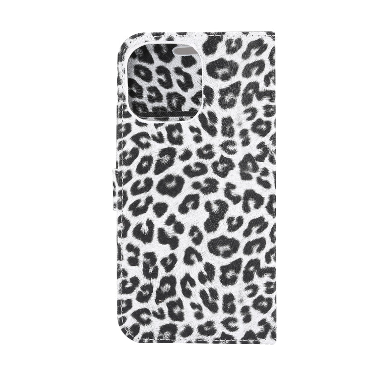 For iPhone 15 Pro Max Leopard Pattern Horizontal Flip Leather Phone Case(White) - iPhone 15 Pro Max Cases by buy2fix | Online Shopping UK | buy2fix