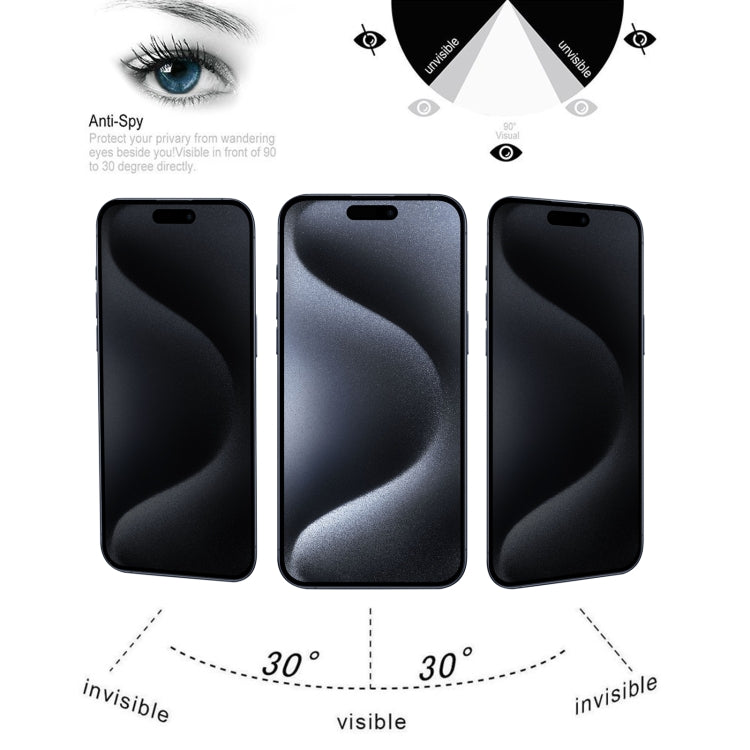 For iPhone 15 Pro Max / 15 Plus 25pcs Full Cover Anti-spy Silk Screen Tempered Glass Film - iPhone 15 Plus Tempered Glass by buy2fix | Online Shopping UK | buy2fix