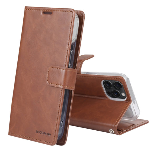 For iPhone 15 Pro Max GOOSPERY BLUE MOON Crazy Horse Texture Leather Phone Case(Brown) - iPhone 15 Pro Max Cases by GOOSPERY | Online Shopping UK | buy2fix