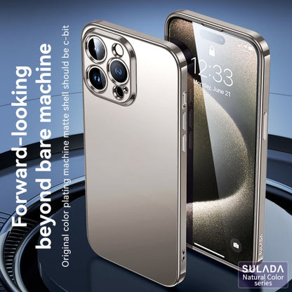 For iPhone 15 Pro Max SULADA Electroplating Frosted TPU Phone Case(Titanium Blue) - iPhone 15 Pro Max Cases by SULADA | Online Shopping UK | buy2fix