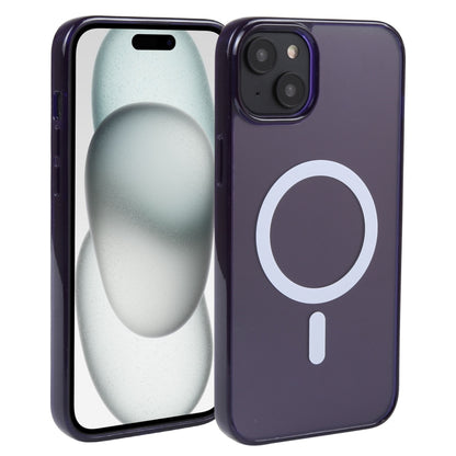 For iPhone 15 Plus GEBEI MagSafe Magnetic Transparent Phone Case(Purple) - iPhone 15 Plus Cases by GEBEI | Online Shopping UK | buy2fix