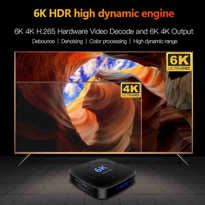 6K Ultra HD Android 12.0 Smart TV Box with Remote Control, 2GB+16GB, Allwinner H616 1.5GHZ Quad-Core(UK Plug) - Others by buy2fix | Online Shopping UK | buy2fix