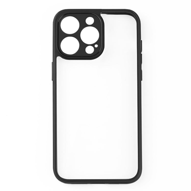 For iPhone 15 Pro Max Fine Pore Frosted TPU + Transparent PC Phone Case(Black) - iPhone 15 Pro Max Cases by buy2fix | Online Shopping UK | buy2fix