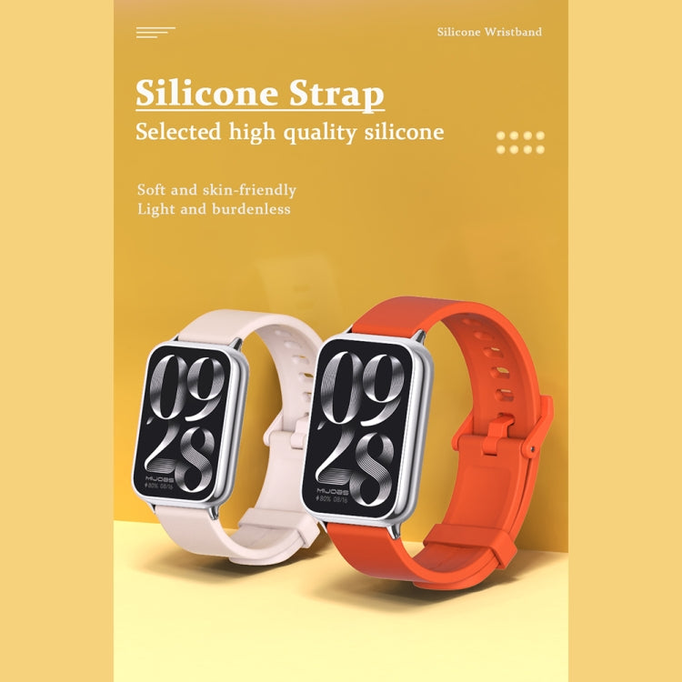 For Xiaomi Smart Band 9 Pro / 8 Pro Mijobs Silicone Breathable Watch Band(Khaki Green+Silver) - Watch Bands by MIJOBS | Online Shopping UK | buy2fix