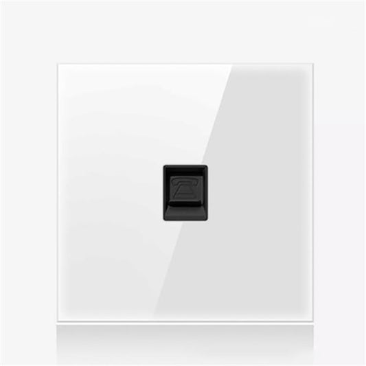86mm Round LED Tempered Glass Switch Panel, White Round Glass, Style:Telephone Socket - Consumer Electronics by buy2fix | Online Shopping UK | buy2fix