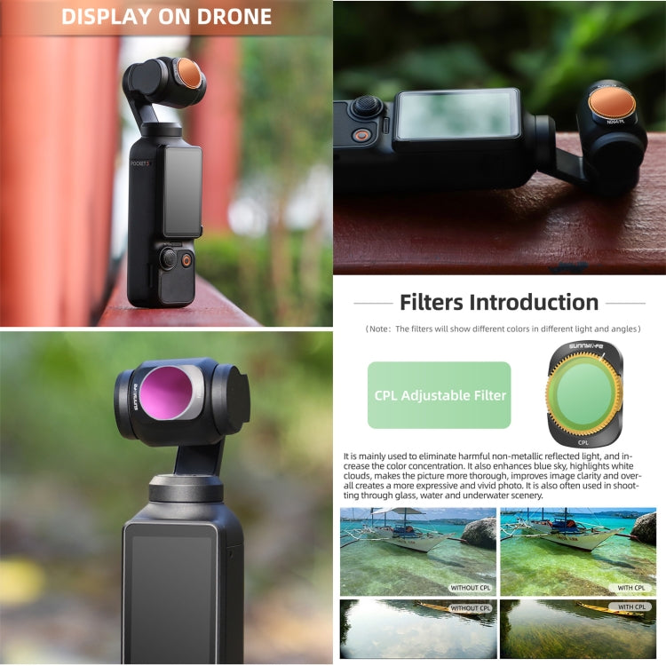 For DJI OSMO Pocket 3 Sunnylife Camera Lens Magnetic Metal Filter, Filter:4 in 1 MCUV CPL ND32/64 - Lens Accessories by Sunnylife | Online Shopping UK | buy2fix