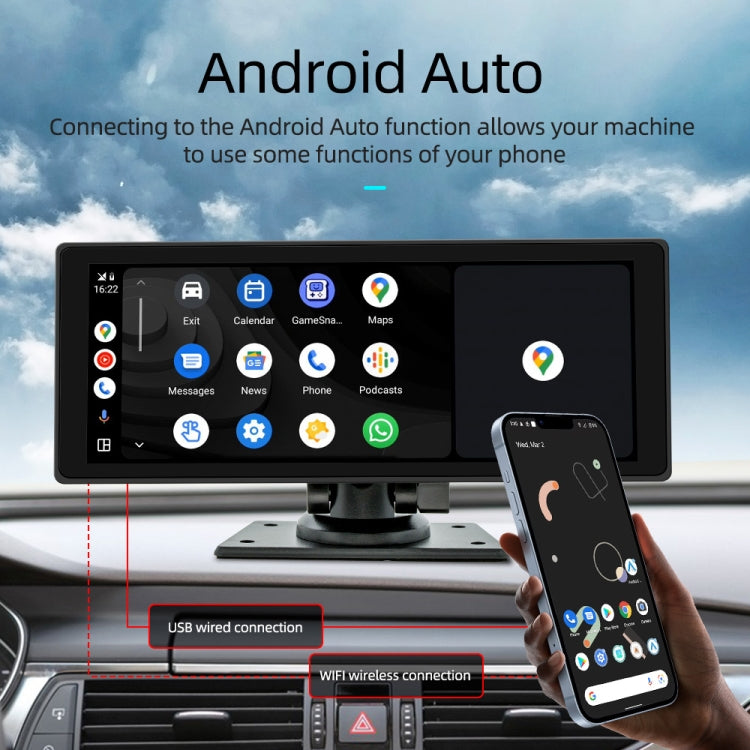 B5303R 10.26 inch Portable Car MP5 Player Built-in Driving Recorder Support CarPlay / Android Auto(Black) - Car MP3 & MP4 & MP5 by buy2fix | Online Shopping UK | buy2fix