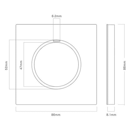 86mm Round LED Tempered Glass Switch Panel, Gray Round Glass, Style:Four Open Dual Control - Consumer Electronics by buy2fix | Online Shopping UK | buy2fix