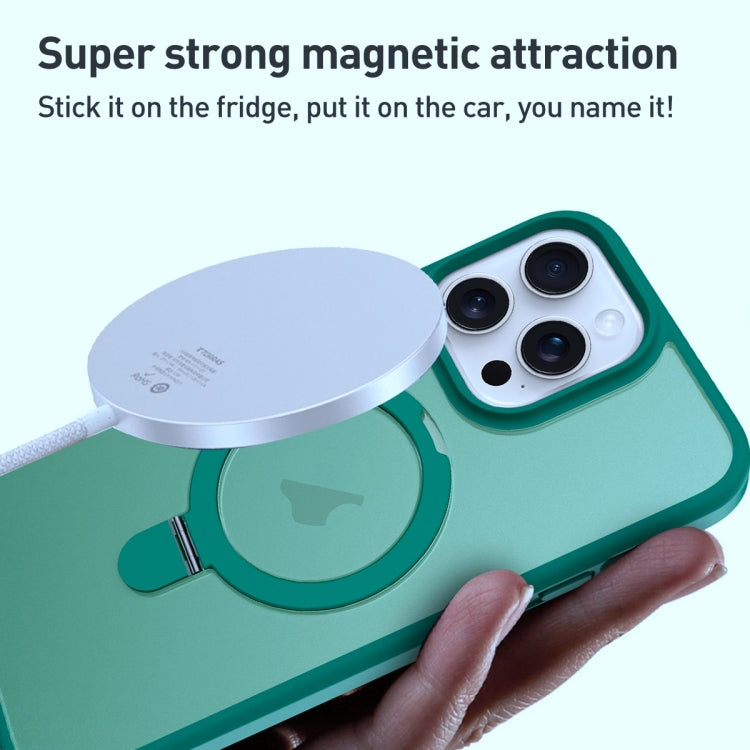 For iPhone 13 Pro Max MagSafe Magnetic Holder Phone Case(Dark Green) - iPhone 13 Pro Max Cases by buy2fix | Online Shopping UK | buy2fix