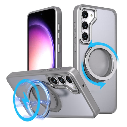 For Samsung Galaxy S24 5G 360-degree Rotating MagSafe Magnetic Holder Phone Case(Titanium Grey) - Galaxy S24 5G Cases by buy2fix | Online Shopping UK | buy2fix