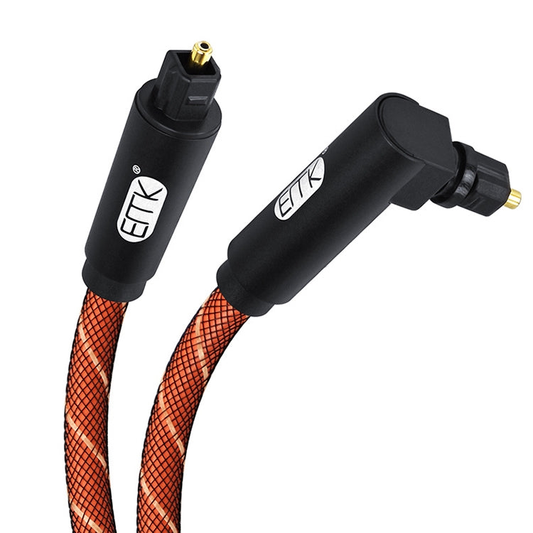 EMK 90 Degree Swivel Adjustable Right Angled 360 Degrees Rotatable Plug Nylon Woven Mesh Optical Audio Cable, Cable Length:5m(Orange) - Audio Optical Cables by EMK | Online Shopping UK | buy2fix