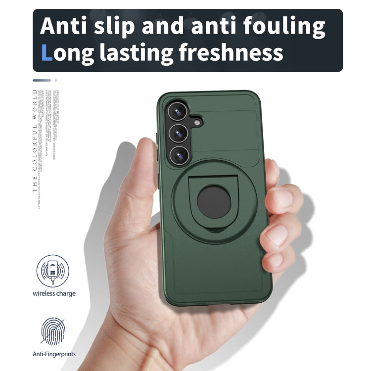 For Samsung Galaxy S24+ 5G MagSafe Ring Holder Armor Phone Case(Deep Green) - Galaxy S24+ 5G Cases by buy2fix | Online Shopping UK | buy2fix