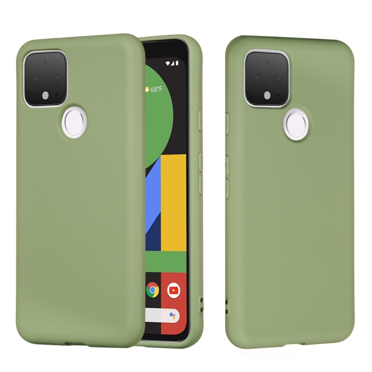 For Google Pixel 5 Pure Color Liquid Silicone Shockproof Full Coverage Case(Green) - Mobile Accessories by buy2fix | Online Shopping UK | buy2fix