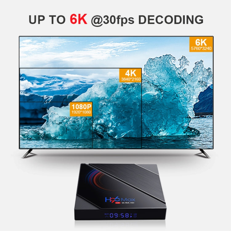 H96 Max 6K Ultra HD Smart TV Box with Remote Controller, Android 10.0, Allwinner H616 Quad Core ARM Cortex-A53, 4GB+32GB, Support TF Card / USBx2 / AV / HDMI / WIFI, EU Plug - Consumer Electronics by buy2fix | Online Shopping UK | buy2fix