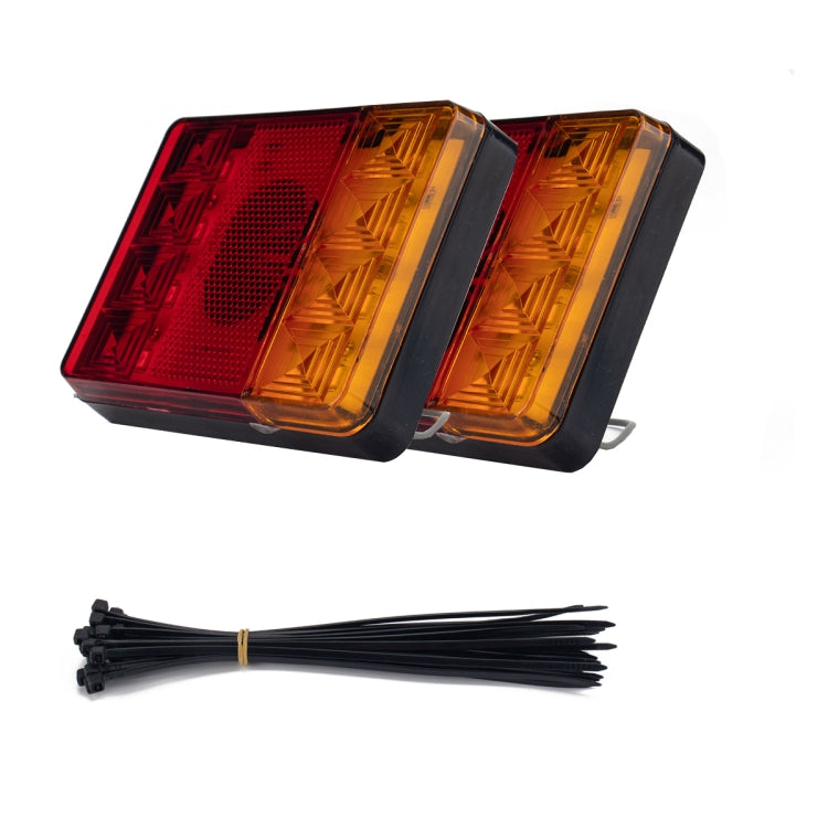 2 PCS Trailer / Truck F-type Square Shape 8LEDs Tail Light Set - License Plate Lights by buy2fix | Online Shopping UK | buy2fix