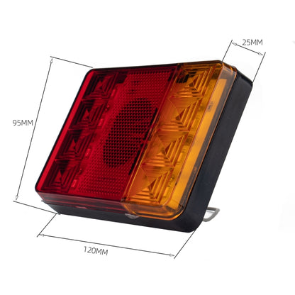 2 PCS Trailer / Truck F-type Square Shape 8LEDs Tail Light Set - License Plate Lights by buy2fix | Online Shopping UK | buy2fix
