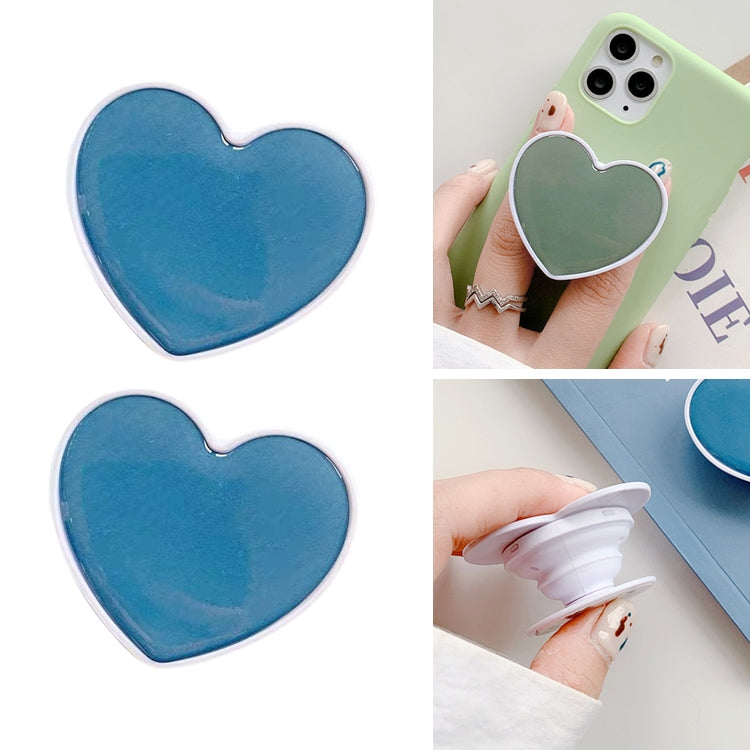 2 PCS Solid Color Love Airbag Phone Stand Ring Holder(Sea Blue) - Ring Holder by buy2fix | Online Shopping UK | buy2fix