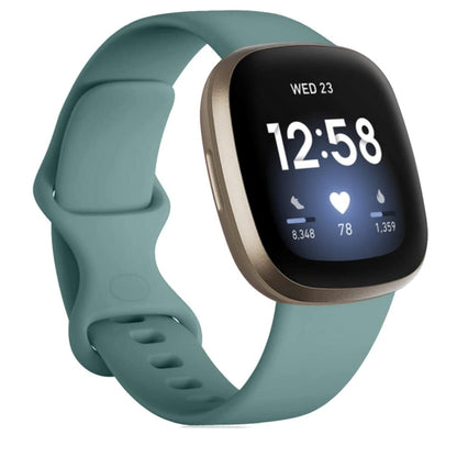 For Fitbit Versa 3 / Sense Silicone Watch Band, Size: S(Pine Needle Green) - Smart Wear by buy2fix | Online Shopping UK | buy2fix