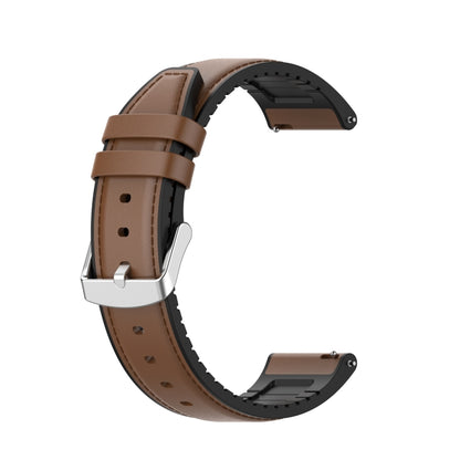 20mm Silicone Leather Watch Band for Samsung Galaxy Watch 3 41mm(Brown) - Watch Bands by buy2fix | Online Shopping UK | buy2fix