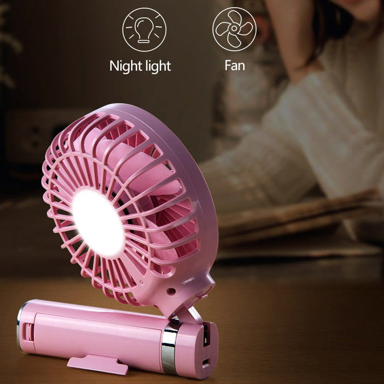 S2 Portable Foldable Handheld Electric Fan, with 3 Speed Control & Night Light (Mint Green) - Consumer Electronics by buy2fix | Online Shopping UK | buy2fix