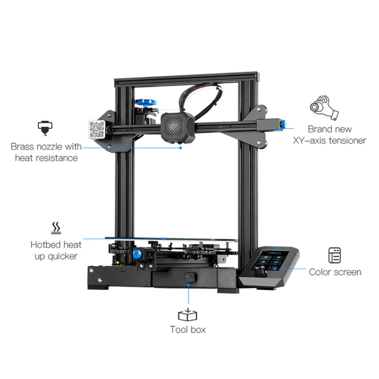 CREALITY Ender-3 V2 Craborundom Glass Platform Ultra-silent DIY 3D Printer, Print Size : 22 x 22 x 25cm, UK Plug - 3D Printer by Creality | Online Shopping UK | buy2fix