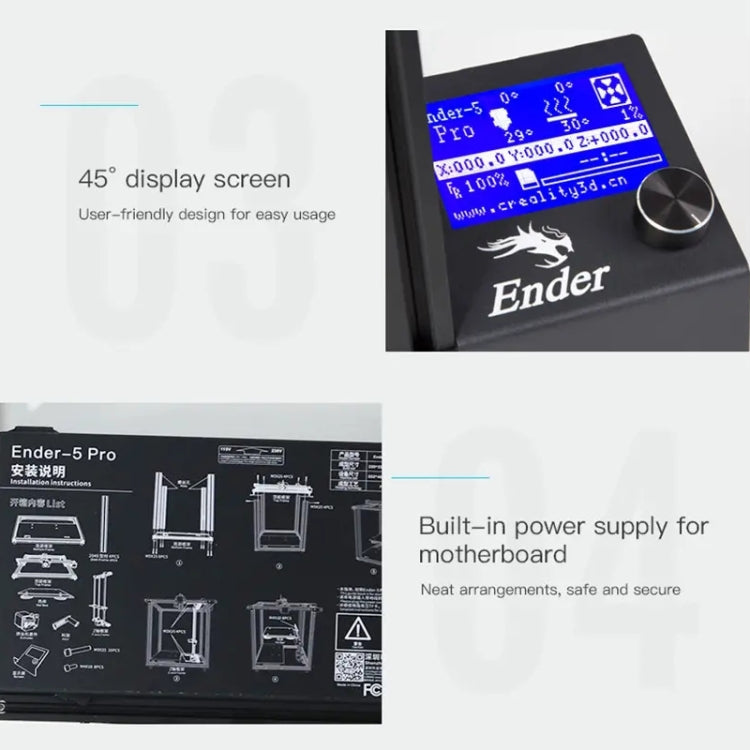 CREALITY Ender-5 Pro Silent Mainboard Double Y-axis DIY 3D Printer, Print Size : 22 x 22 x 30cm, US Plug - 3D Printer by Creality | Online Shopping UK | buy2fix