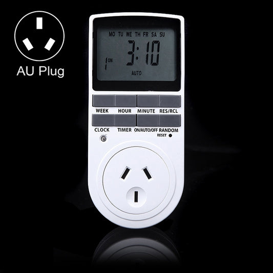 AC 240V Smart Home Plug-in Programmable LCD Display Clock Summer Time Function 12/24 Hours Changeable Timer Switch Socket, AU Plug - Consumer Electronics by buy2fix | Online Shopping UK | buy2fix