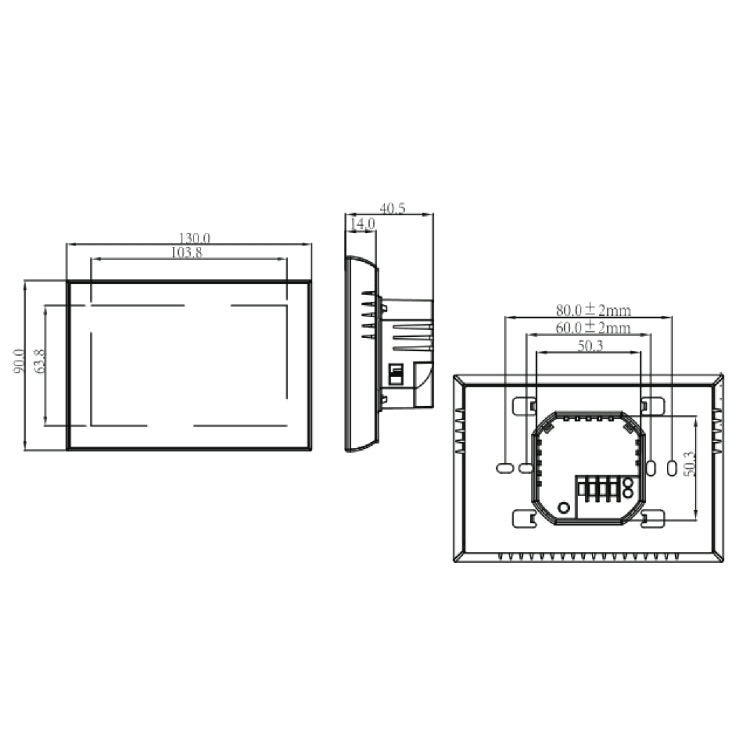 BHT-8000-GA Control Water Heating Energy-saving and Environmentally-friendly Smart Home Negative Display LCD Screen Round Room Thermostat without WiFi(Black) - Consumer Electronics by buy2fix | Online Shopping UK | buy2fix