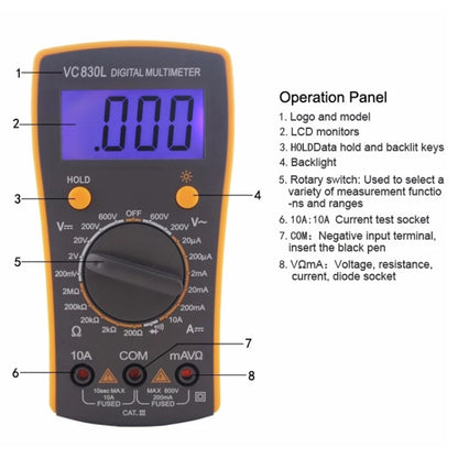 BEST-VC830L Professional Repair Tool Pocket Digital  Multimeter - Consumer Electronics by BEST | Online Shopping UK | buy2fix