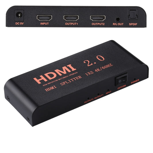 CY-041 1X2 HDMI 2.0 4K/60Hz Splitter, EU Plug - Splitter by buy2fix | Online Shopping UK | buy2fix