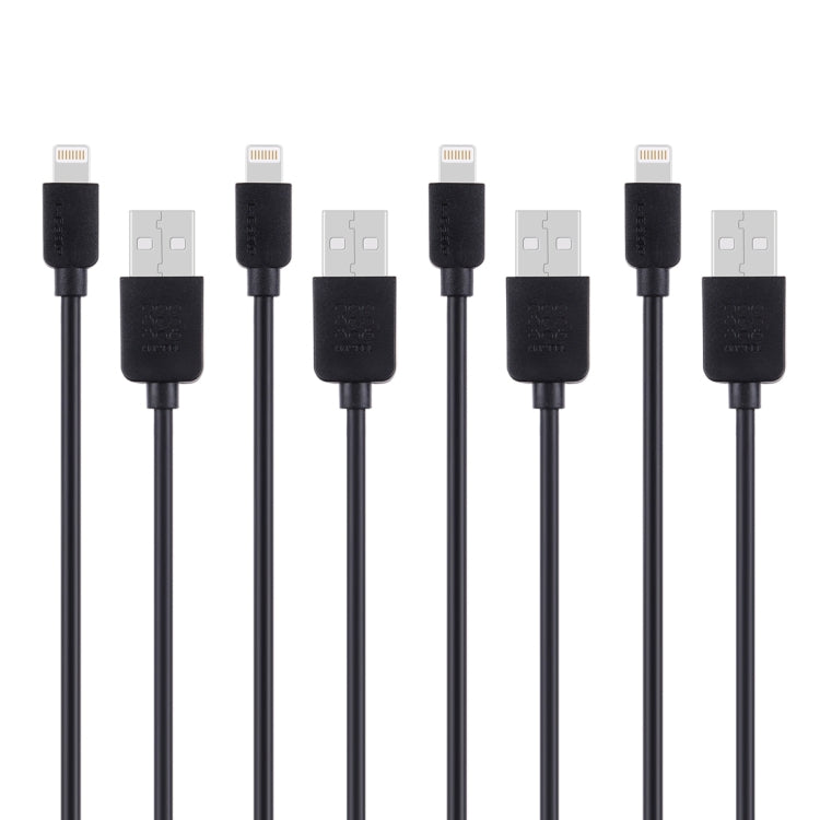 4 PCS HAWEEL 1m High Speed 8 pin to USB Sync and Charging Cable Kit for iPhone, iPad(Black) - Normal Style Cable by buy2fix | Online Shopping UK | buy2fix