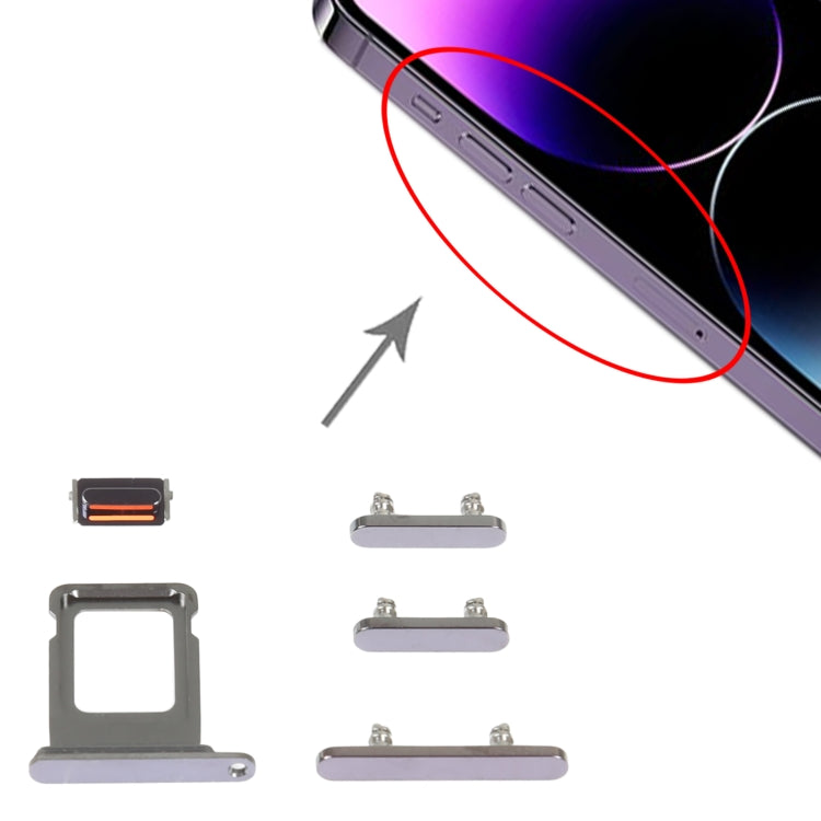 SIM Card Tray + Side Keys for iPhone 14 Pro(Purple) - Repair & Spare Parts by buy2fix | Online Shopping UK | buy2fix