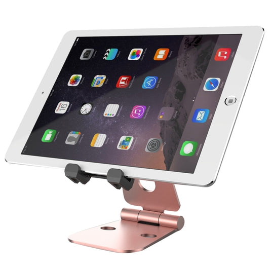 Universal Aluminum Alloy Foldable Adjustable Holder Stand, for iPad, Samsung, Lenovo, Sony, and other Tablet(Rose Gold) - Desktop Holder by buy2fix | Online Shopping UK | buy2fix