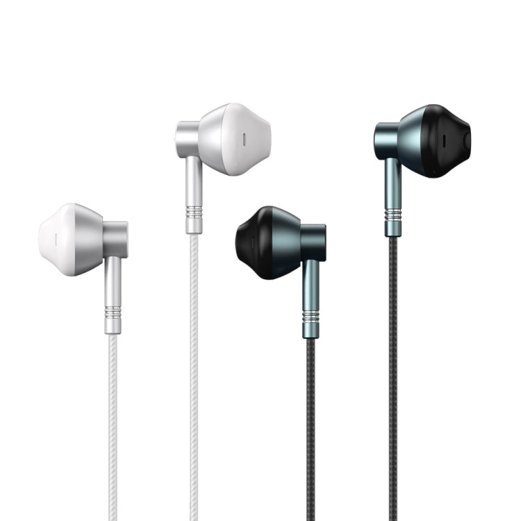REMAX RM-201 In-Ear Stereo Metal Music Earphone with Wire Control + MIC, Support Hands-free(Silver) - Normal Style Earphone by REMAX | Online Shopping UK | buy2fix