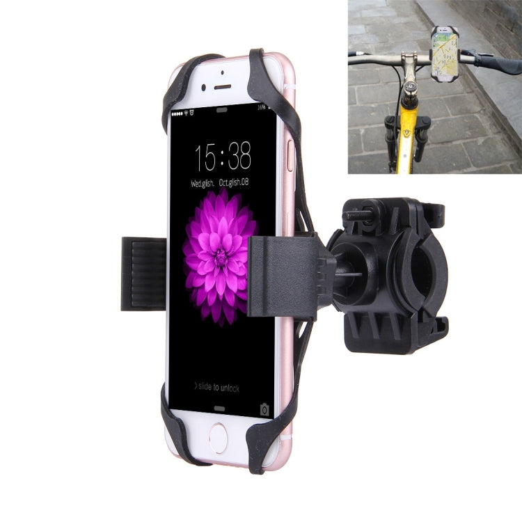 360 Degree Rotation Bicycle Phone Holder with Flexible Stretching Clip for iPhone 7 & 7 Plus / iPhone 6 & 6 Plus / iPhone 5 & 5C & 5s(Black) - Holders by buy2fix | Online Shopping UK | buy2fix