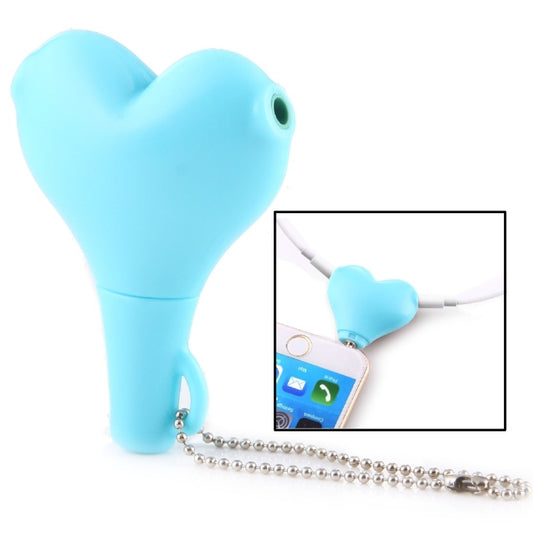 1 Male to 2 Females 3.5mm Jack Plug Multi-function Heart Shaped Earphone Audio Video Splitter Adapter with Key Chain for iPhone, iPad, iPod, Samsung, Xiaomi, HTC and Other 3.5 mm Audio Interface Electronic Digital Products(Blue) - Splitter Adapter by buy2fix | Online Shopping UK | buy2fix