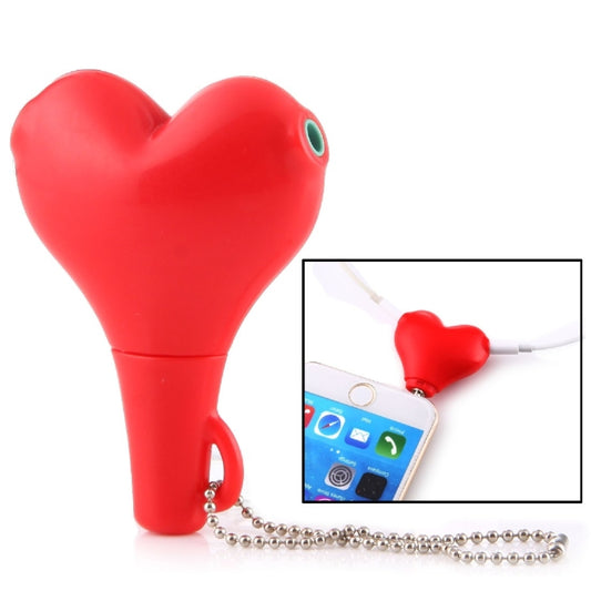 1 Male to 2 Females 3.5mm Jack Plug Multi-function Heart Shaped Earphone Audio Video Splitter Adapter with Key Chain for iPhone, iPad, iPod, Samsung, Xiaomi, HTC and Other 3.5 mm Audio Interface Electronic Digital Products(Red) - Splitter Adapter by buy2fix | Online Shopping UK | buy2fix