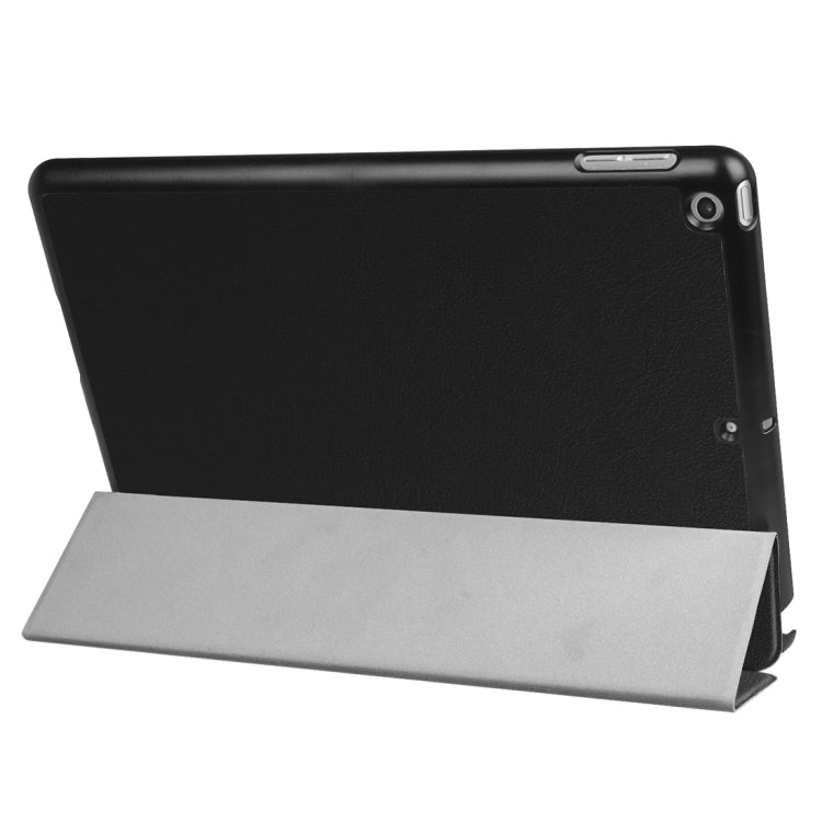 For iPad 9.7 (2018) & iPad 9.7 (2017) Custer Texture Horizontal Flip Leather Case with Three-folding Holder & Sleep / Wake-up Function(Black) - Apple Accessories by buy2fix | Online Shopping UK | buy2fix